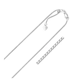 14k White Gold Adjustable Box Chain 1.1mm