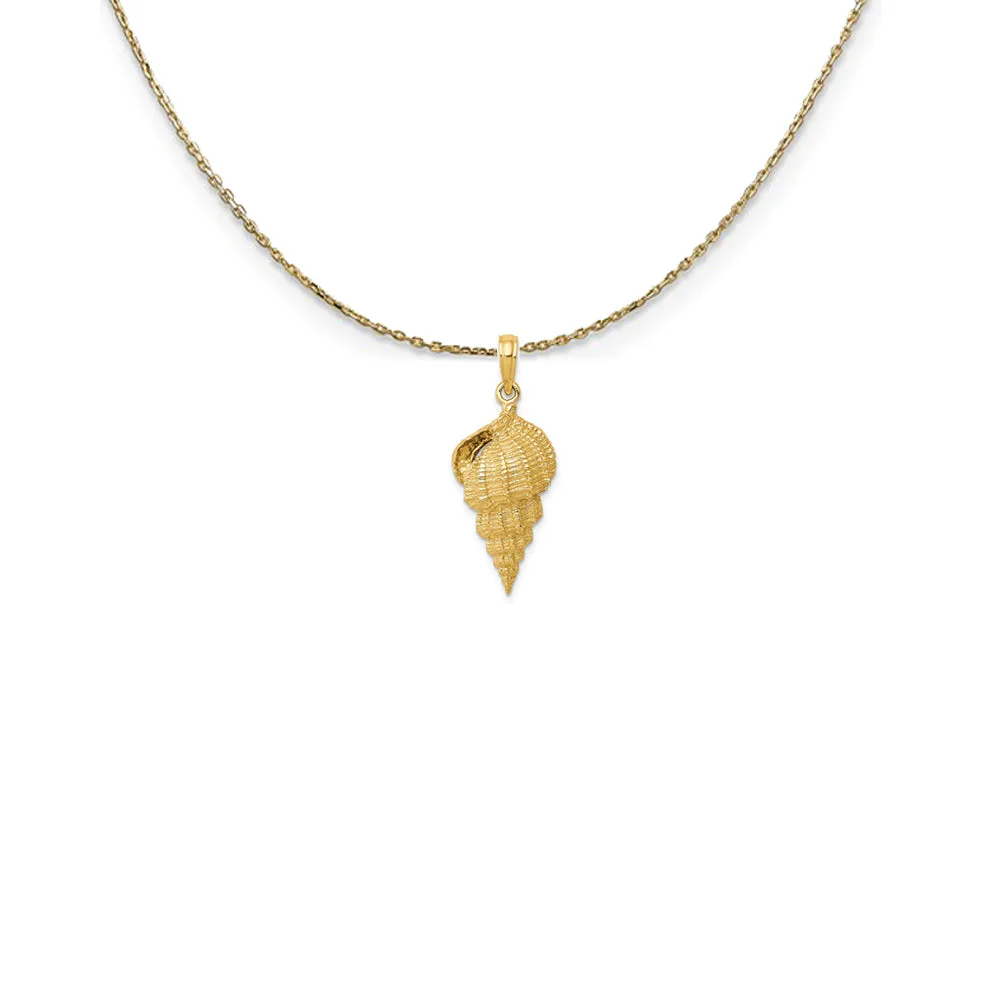 14k Yellow Gold 2D Conch Shell Necklace