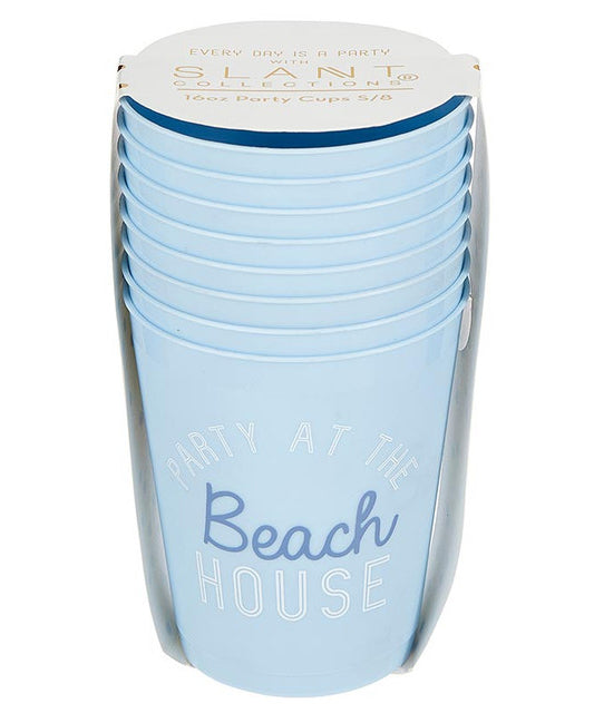 16oz Party Cups, Set of 8 - Beach House