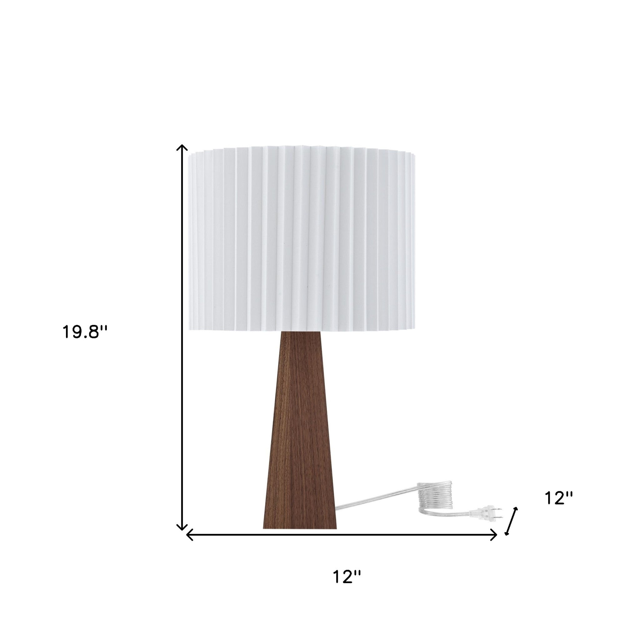 20 Ivory Solid Wood USB Table Lamp With Ivory Drum Shade