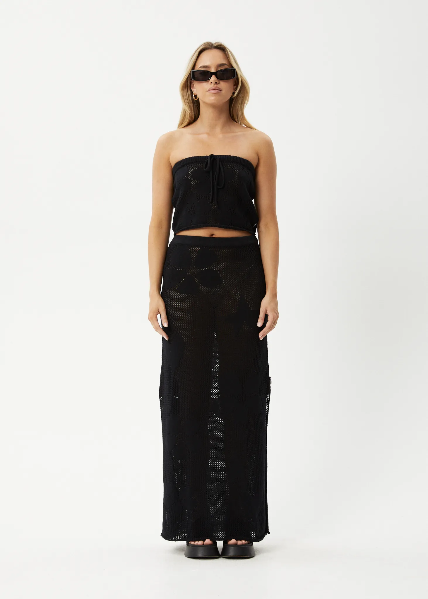 AFENDS Womens Riley - Knit Maxi Skirt - Black