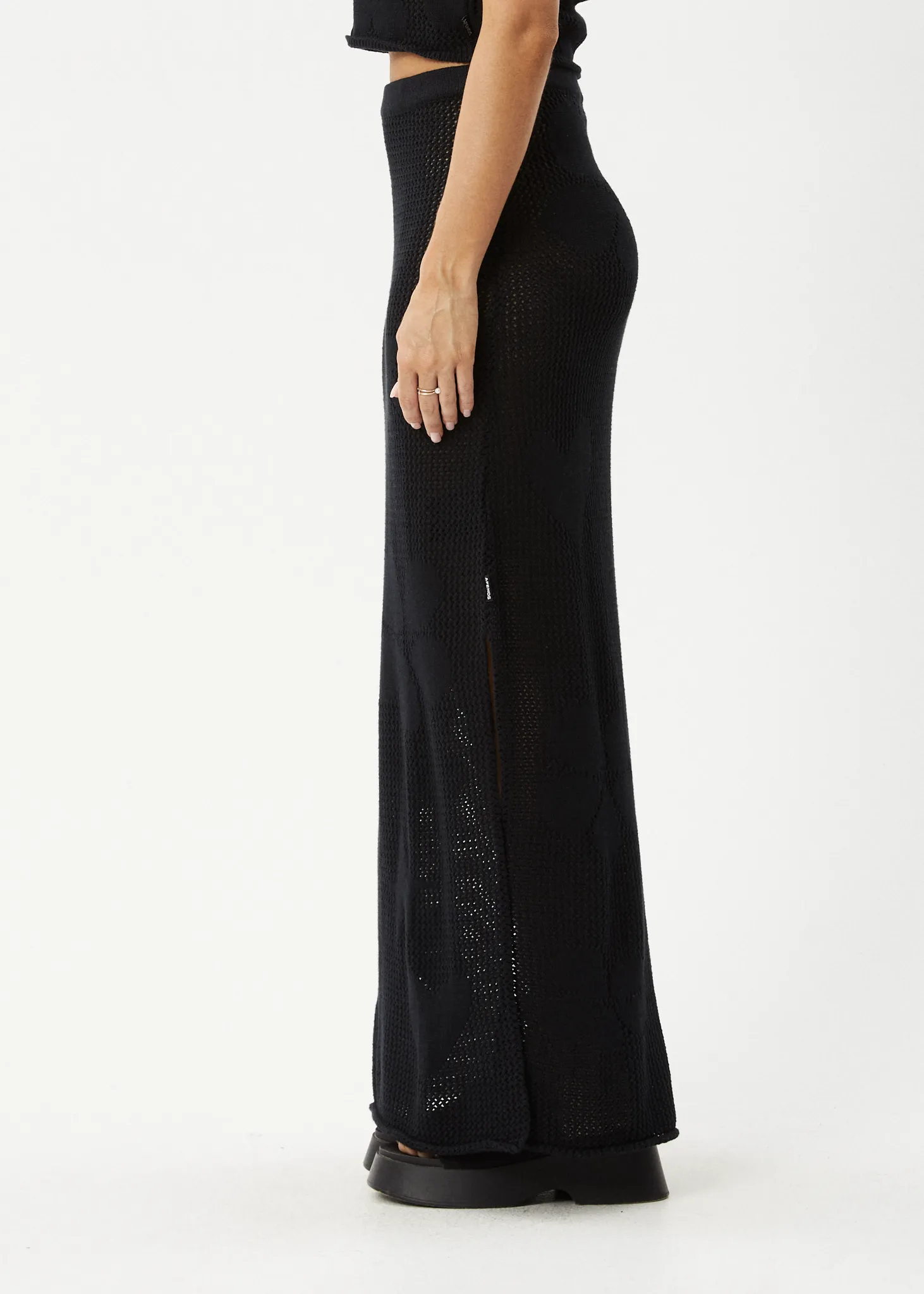 AFENDS Womens Riley - Knit Maxi Skirt - Black