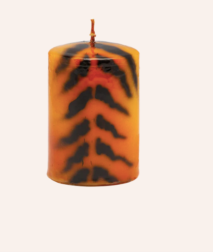 anna + nina Small Tiger Stripe Pillar Candle