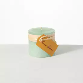 Aqua Timber Pillar Candle