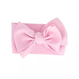 Baby Adjustable Bow Headband — Blush