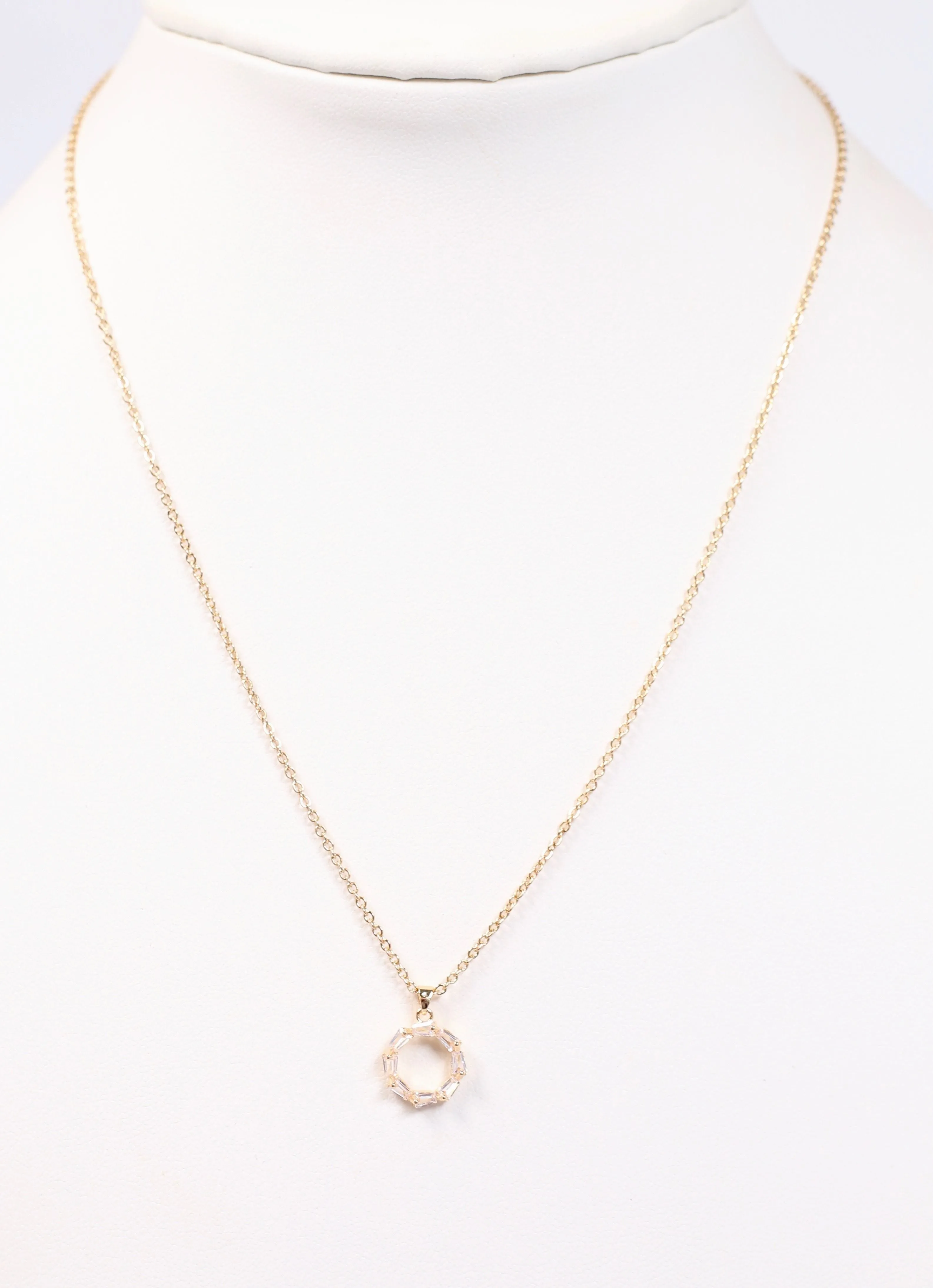 Bastion CZ Circle Necklace GOLD