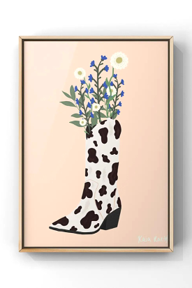 Boot Flower Vase Art Print