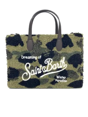 BORSA MINI TEDDY CAMOUFLAGE CON LOGO BIANCO