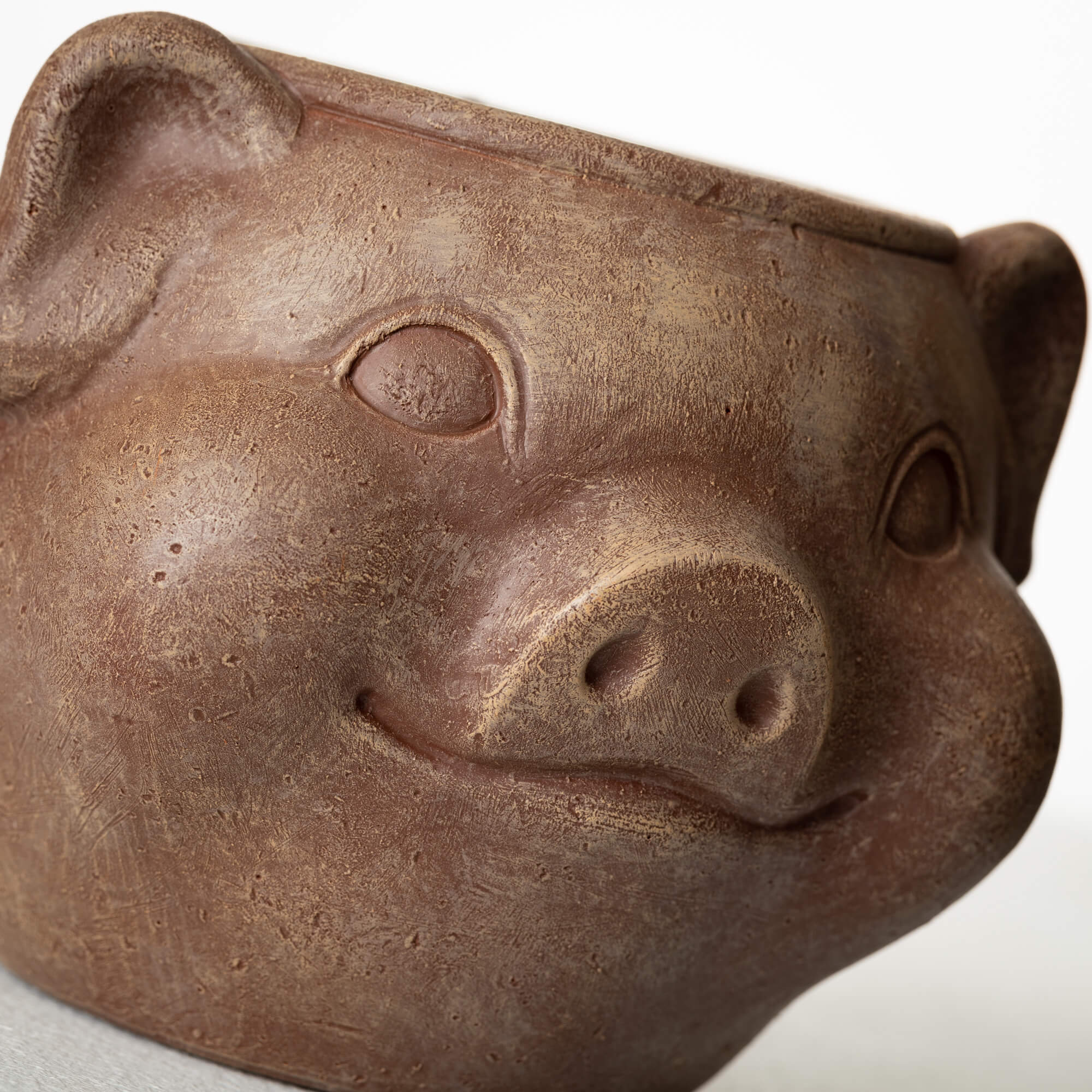 Brown Outdoor Pig Planter