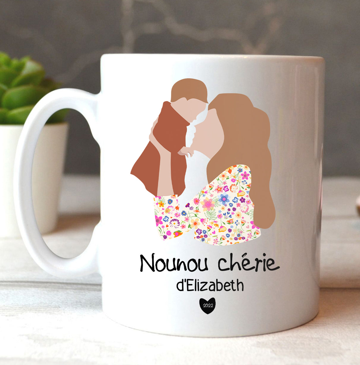 Cadeau Pour Nounou, Nounou Chérie, Mug Blanc Personnalisé - CTS16052222