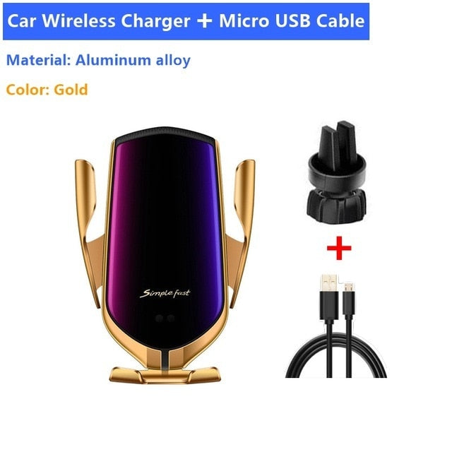 Car Wireless Charger Stand Air Outlet Multifunction Phone Holder Auto Wireless Charging Bracket