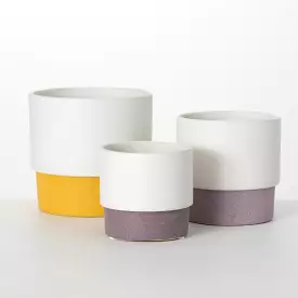 Ceramic 3-Color Planter Set