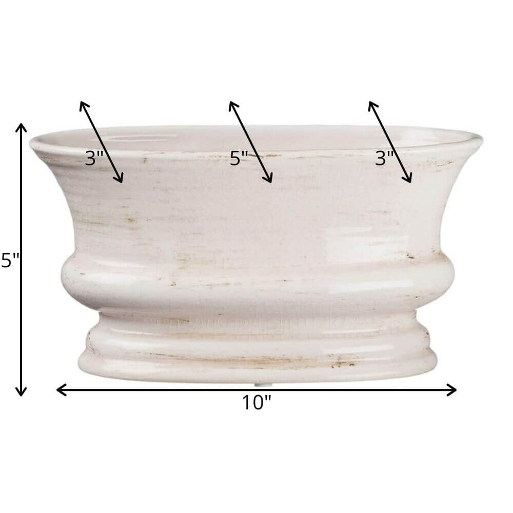 Ceramic Low Oval Planter