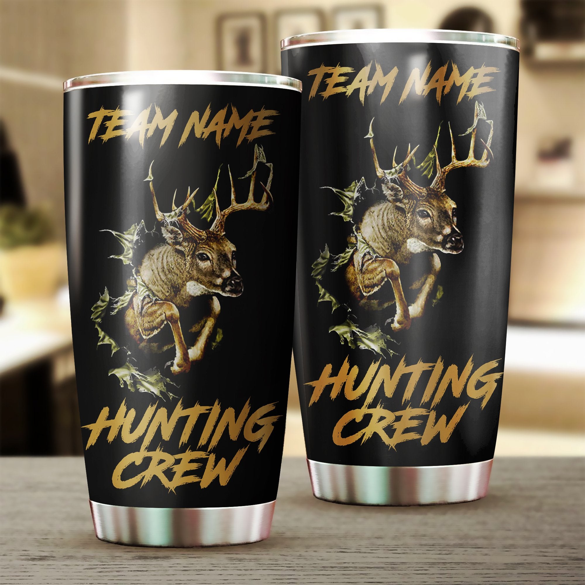 Chasse Du Cerf, Cadeau Chasseur, Mug Isotherme, Personnaliser - MTCHCE001