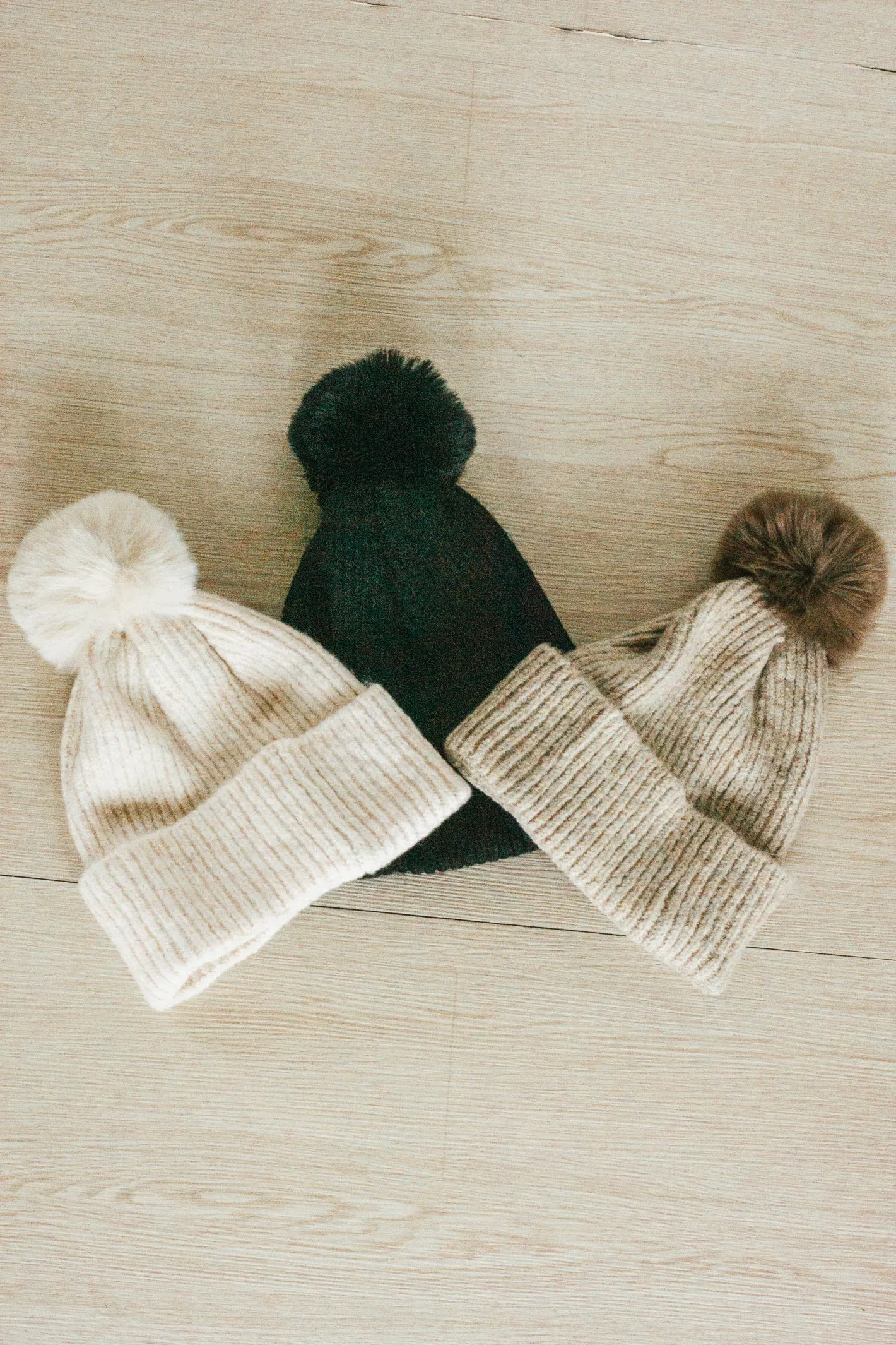 Chilly Day Ivory Knit Beanie