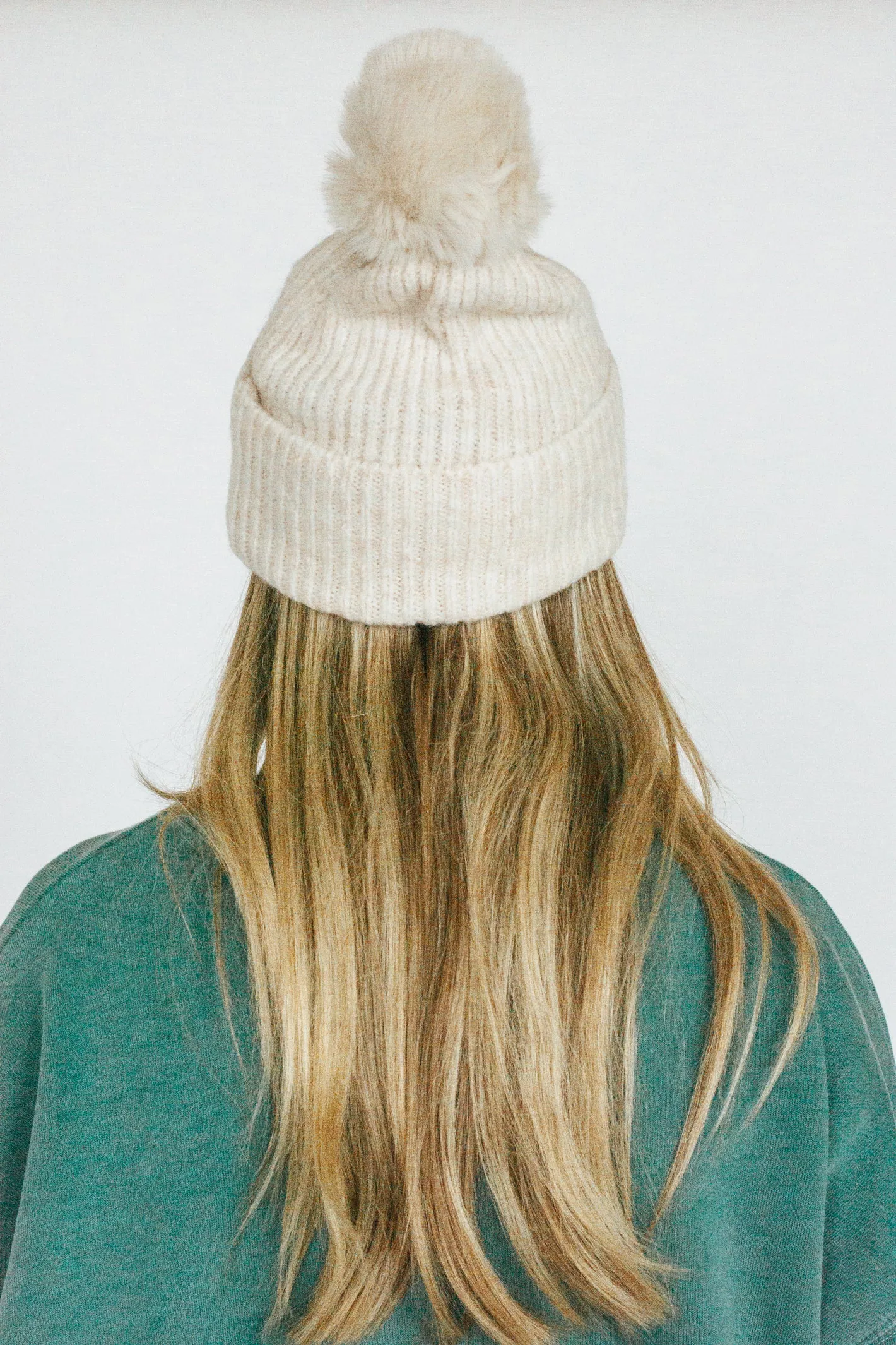 Chilly Day Ivory Knit Beanie