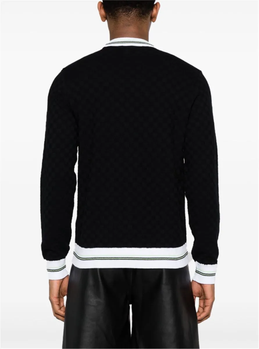 CONTRASTO CHECKERBOARD-KNIT JUMPER