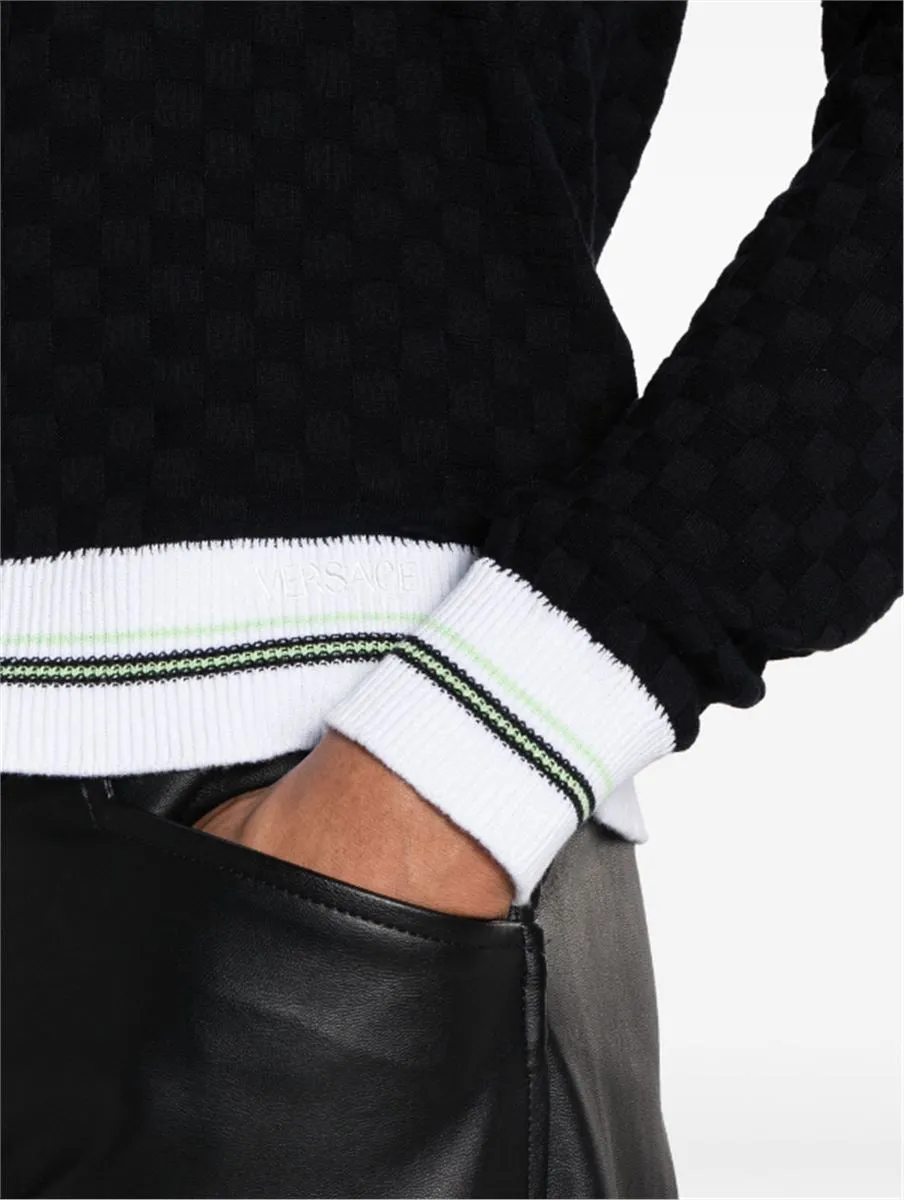 CONTRASTO CHECKERBOARD-KNIT JUMPER