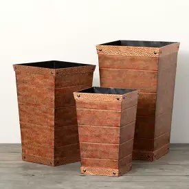 Copper Trim Medium Planter Set