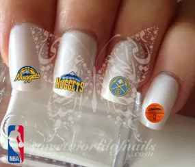 Denver Nuggets NBA Basketball Nail Art Water Decals Nail Transfers Wraps