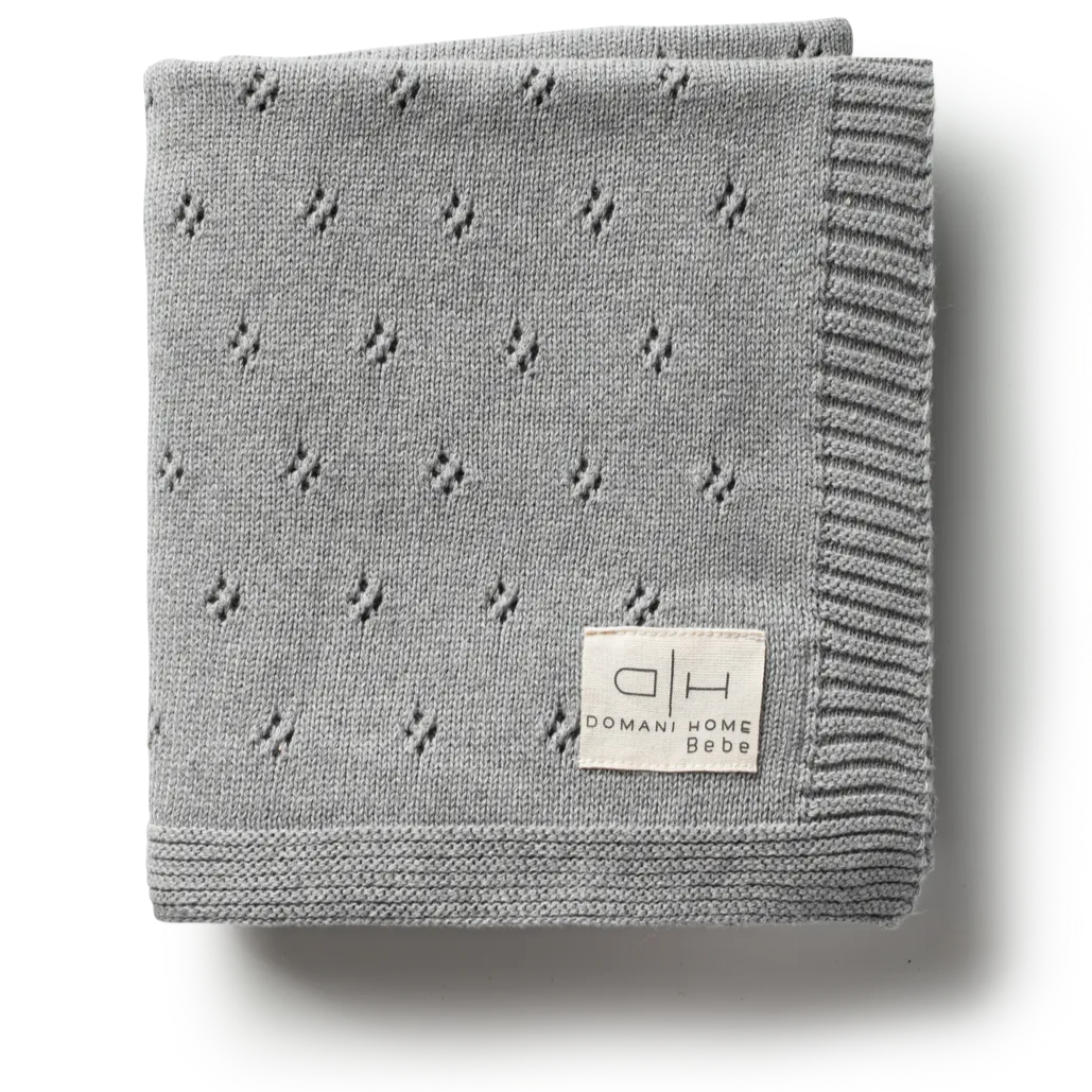 Domani Home Flower Gray Mel Baby Blanket