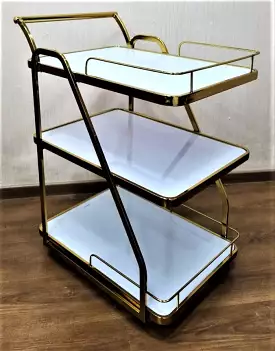 Elegant 3tier Gold Finish Trolley Cart -SP001T