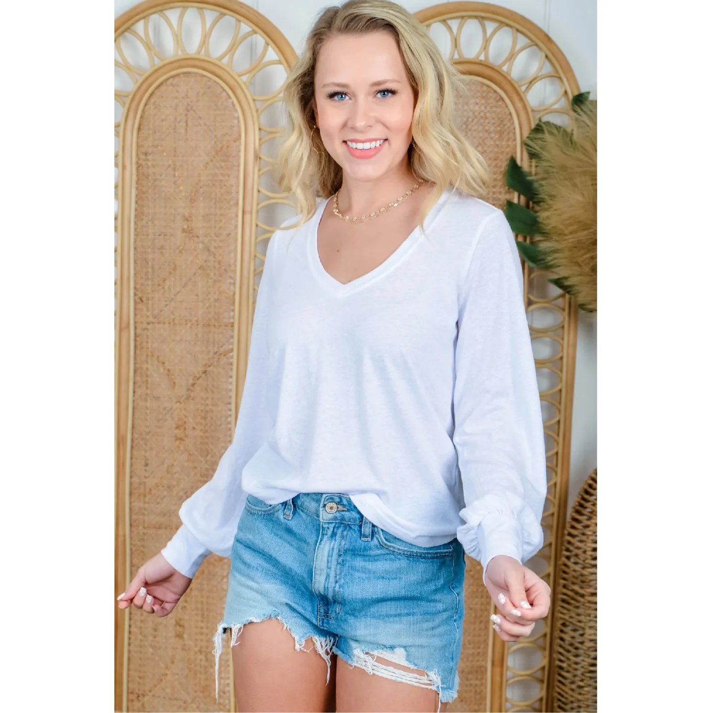 Emery Triblend V-Neck Top