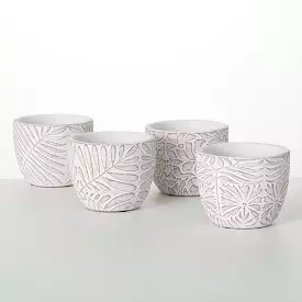 Etched Terracotta Planter Set