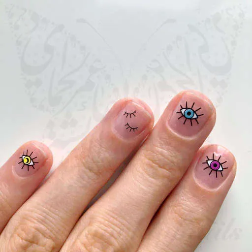 Evil Eye Nail Art eye Lashes Nail water decals