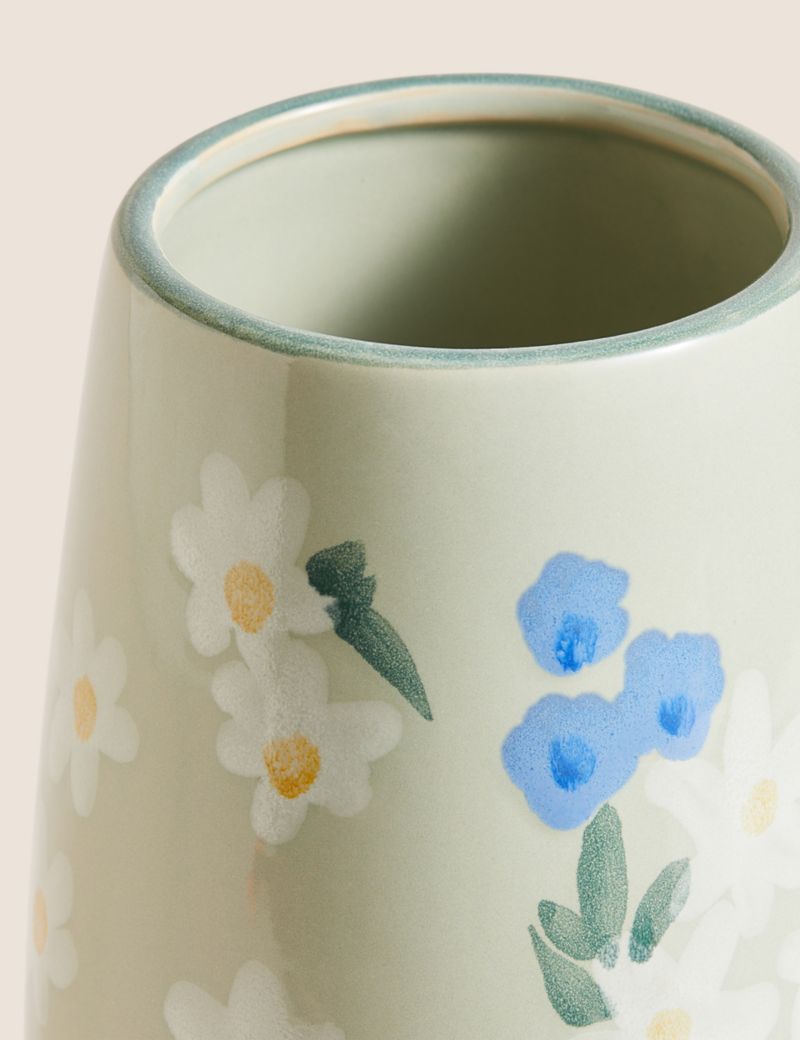 Floral Painted Glaze Ceramic Vase