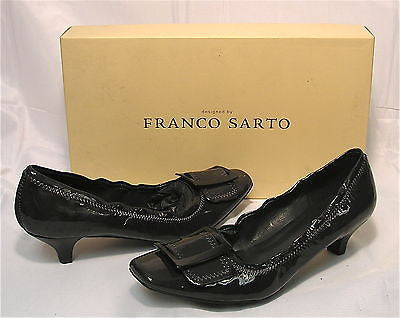 FRANCO SARTO Women's Mad Buckle Low Heel Pump - Gray Patent - NIB!