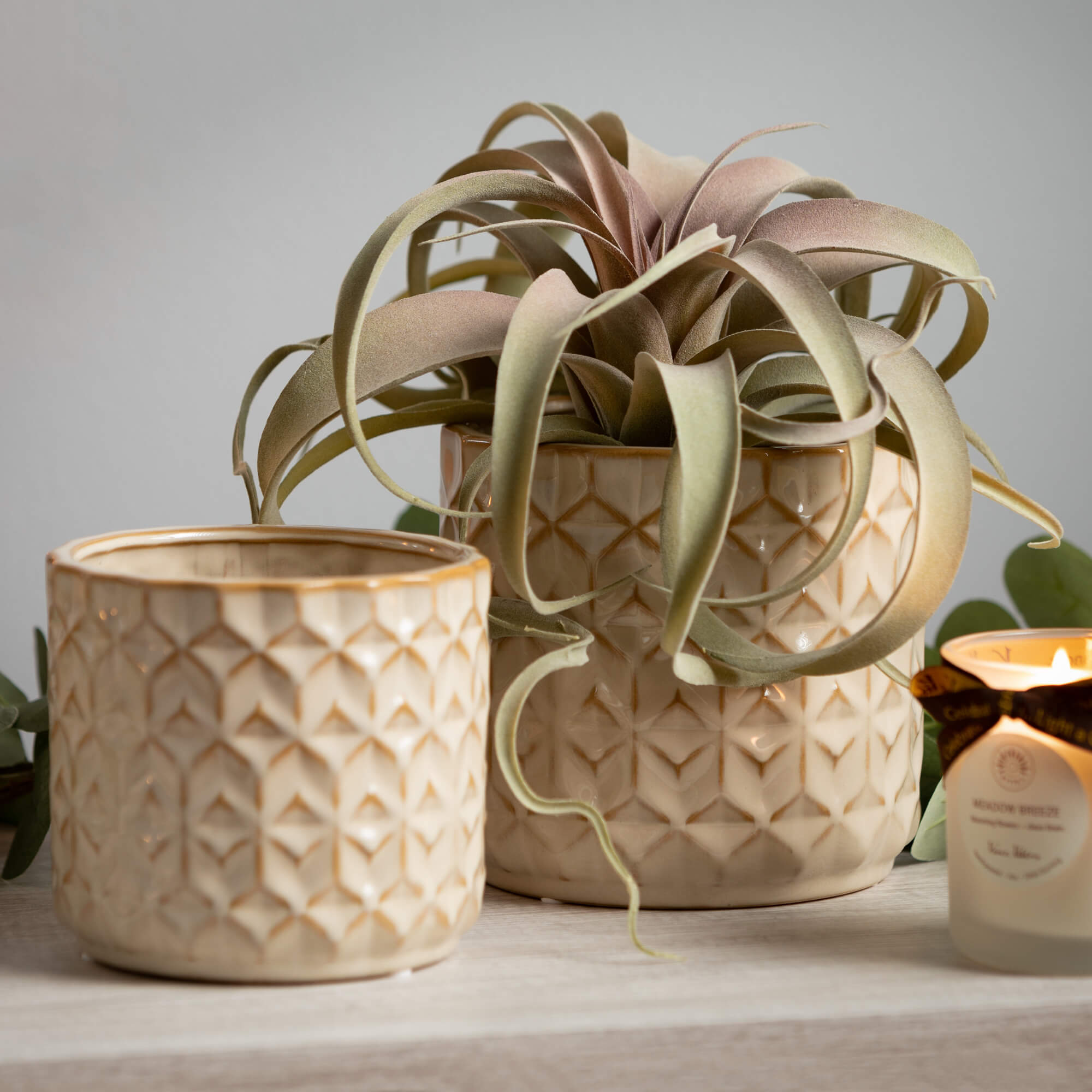 Golden Geometric Planter Set 2