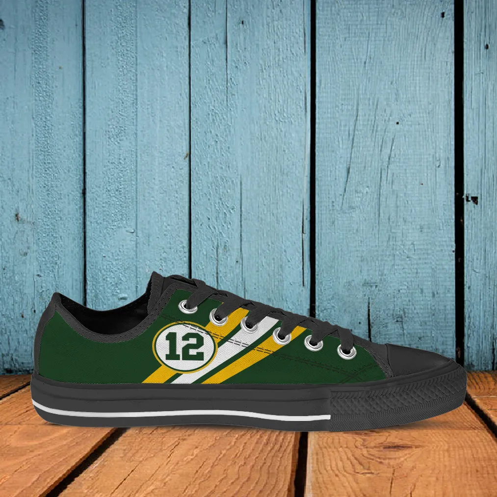 Green Bay 12 Sports Low Top Shoes Black