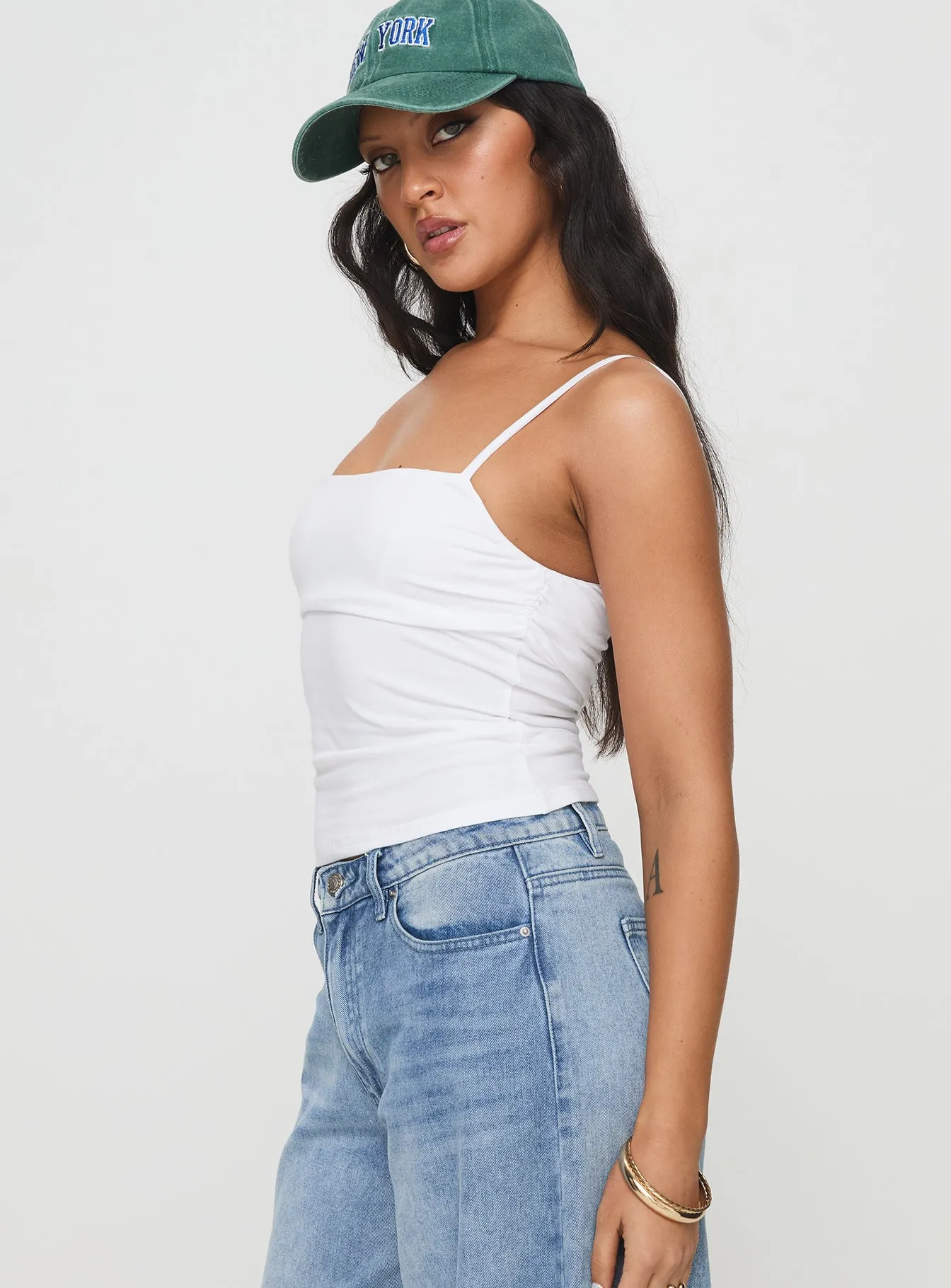 Halbert Ruched Top White