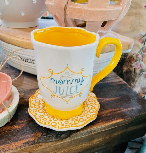 HAND-PAINTED MUG & SAUCER