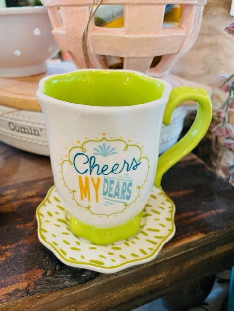 HAND-PAINTED MUG & SAUCER