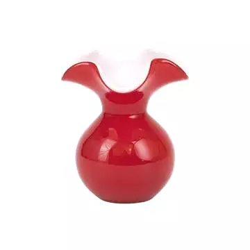 Hibiscus Glass Bud Vase - Red