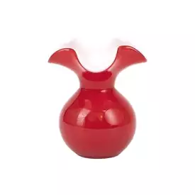 Hibiscus Glass Bud Vase - Red