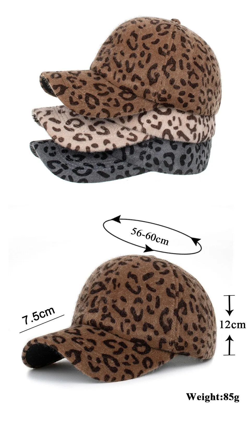 Hip Hop Autumn Unisex Adjustable Leopard Snapback Trucker Baseball Cap