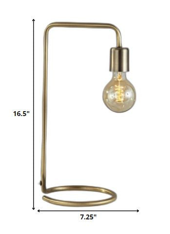 Industrial Antique Brass Finish Metal Desk Lamp With Vintage Edison Bulb