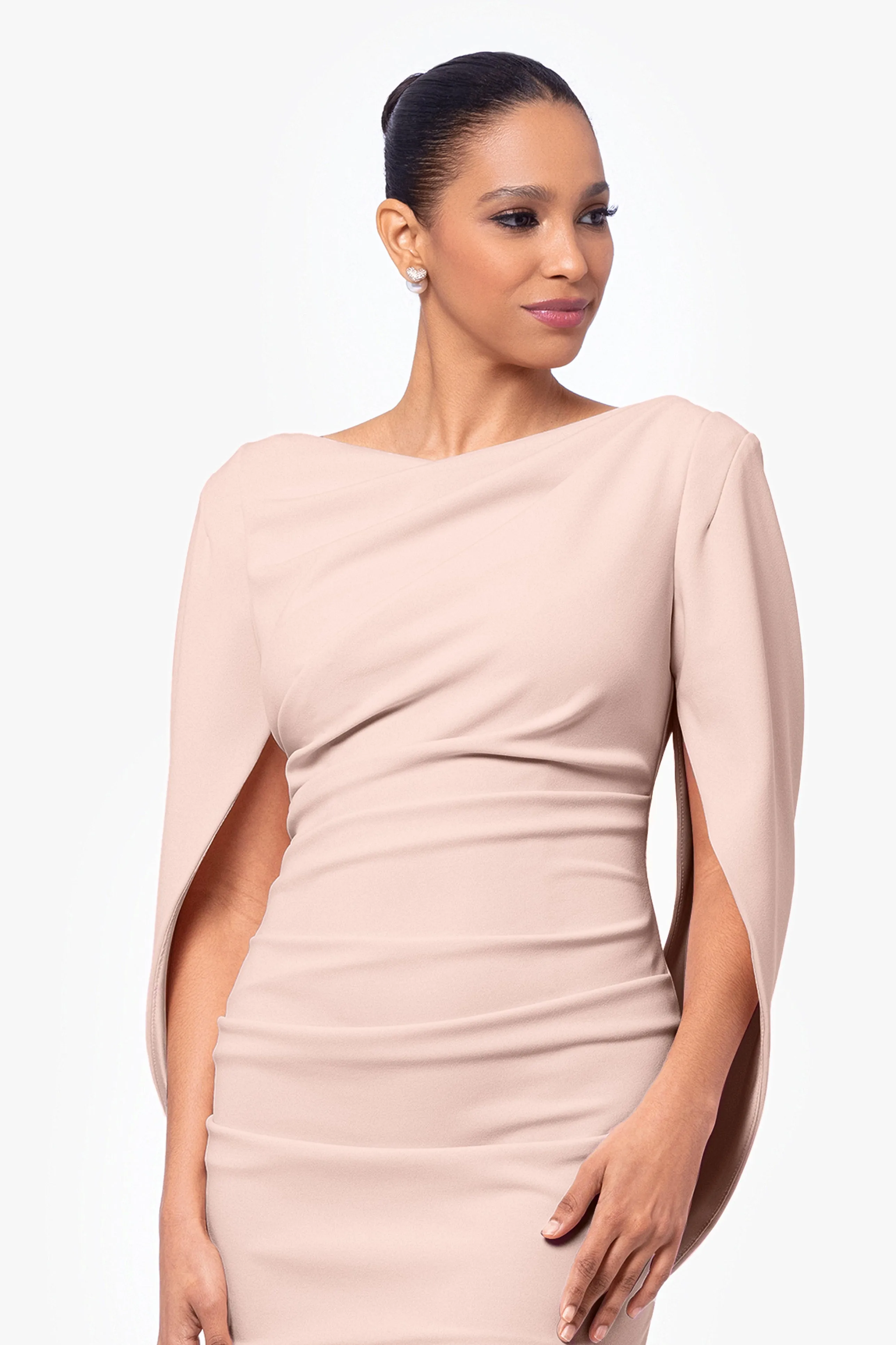 Jordan Short Scuba Crape Draped Back Dress