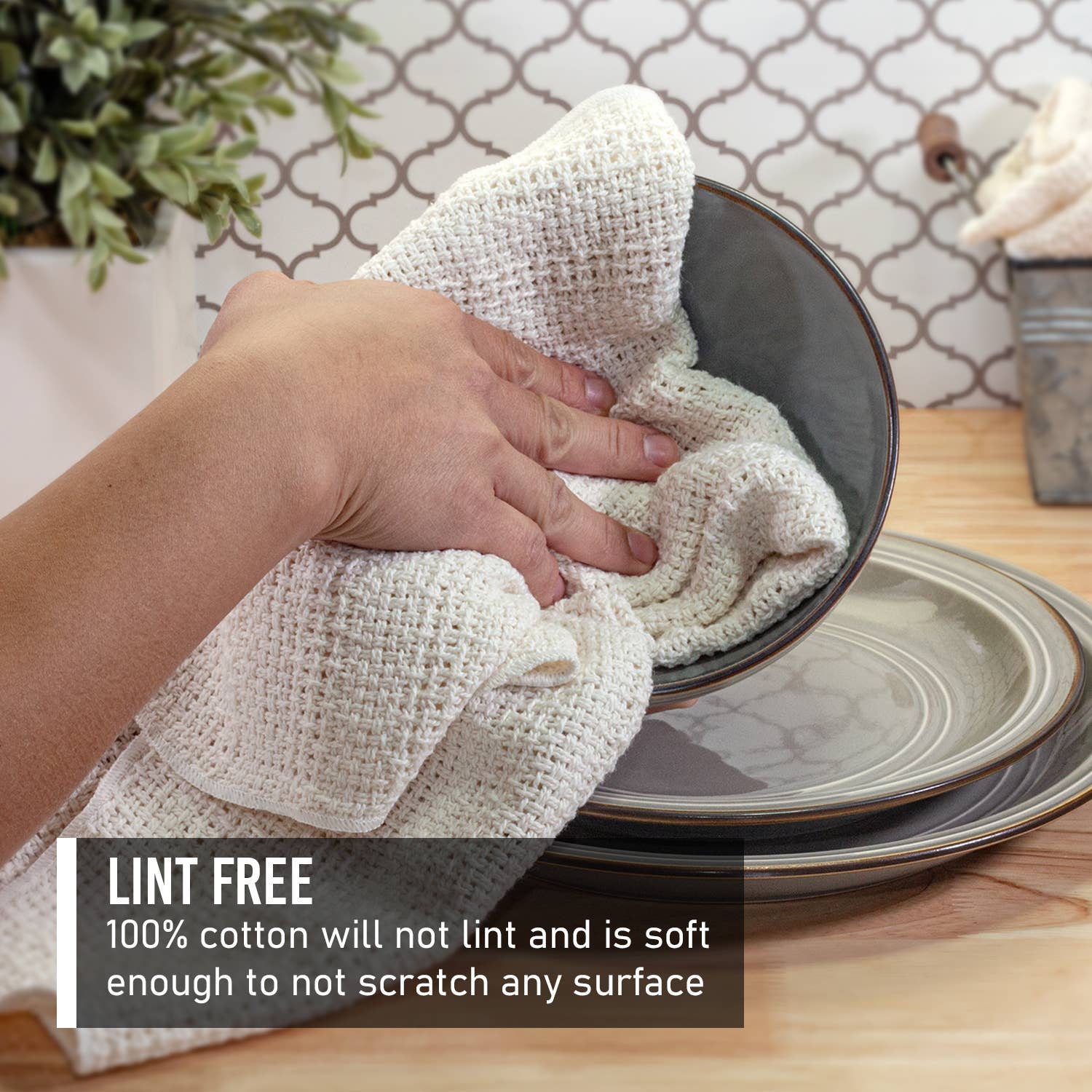 Kitchen Towels 2 Pack: Slate Gray/Natural