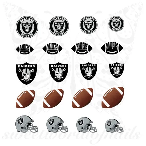 Las Vegas Raiders Nails NFL Football Water Decals