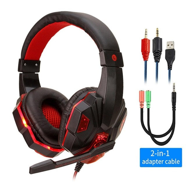 Light Gamer Headset for Computer PS4 Gaming Headphones Adjustable