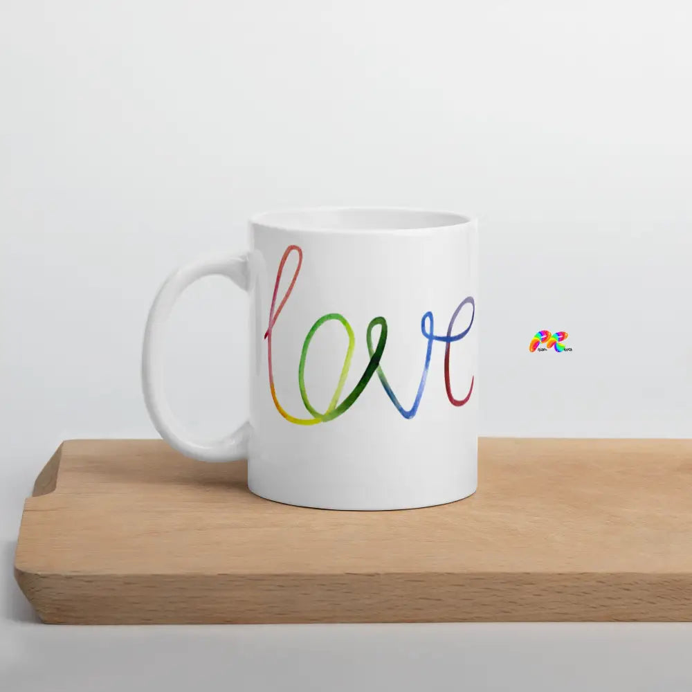 Love with a Heart White Glossy Mug