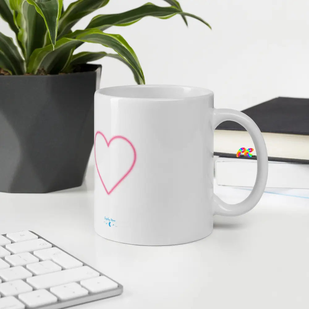 Love with a Heart White Glossy Mug