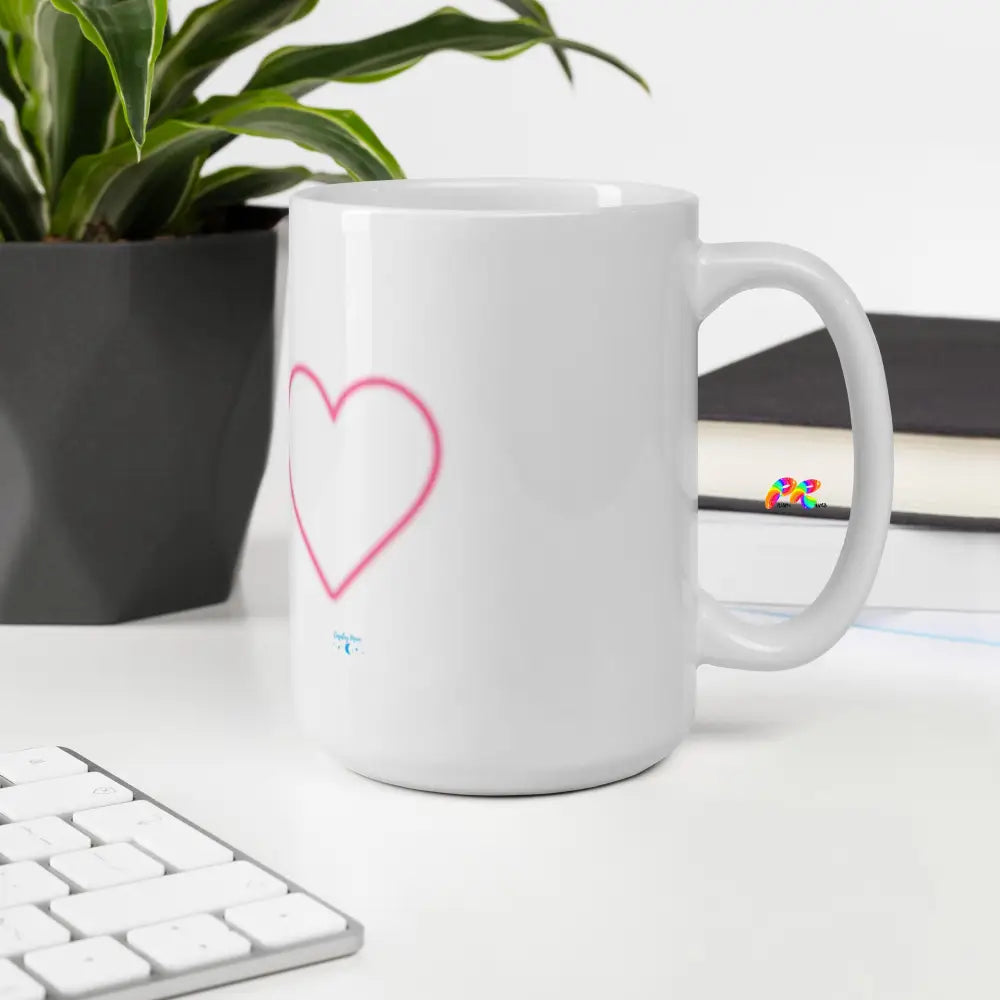 Love with a Heart White Glossy Mug