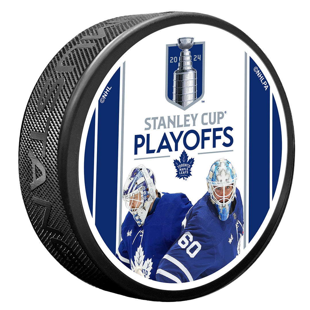 Maple Leafs 2024 Stanley Cup Playoffs Duo Puck - SAMSONOV, WOLL