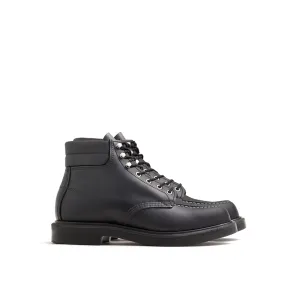 Men’s Leather Shoes for All Seasons, Black Mid-Top 