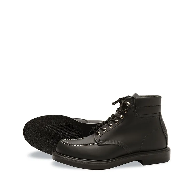 Men’s Leather Shoes for All Seasons, Black Mid-Top 